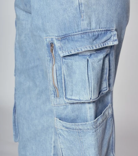 Jean Para Mujer Cargo Con Proceso Claro Barcelona Thalia DerekAZ