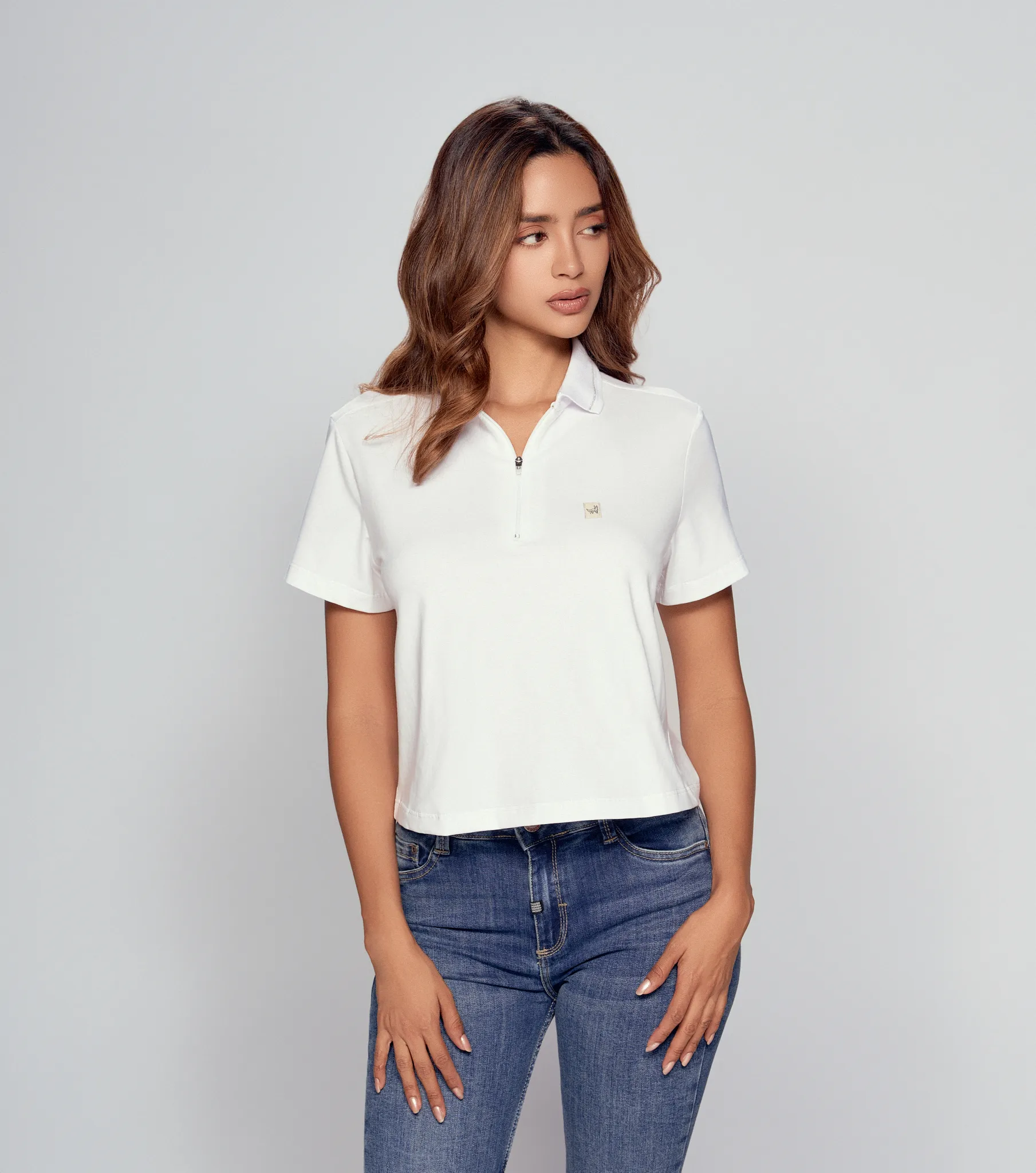 Antonella Polo Unicolor Con Cremallera Y Lurex En Cuello UnserBL