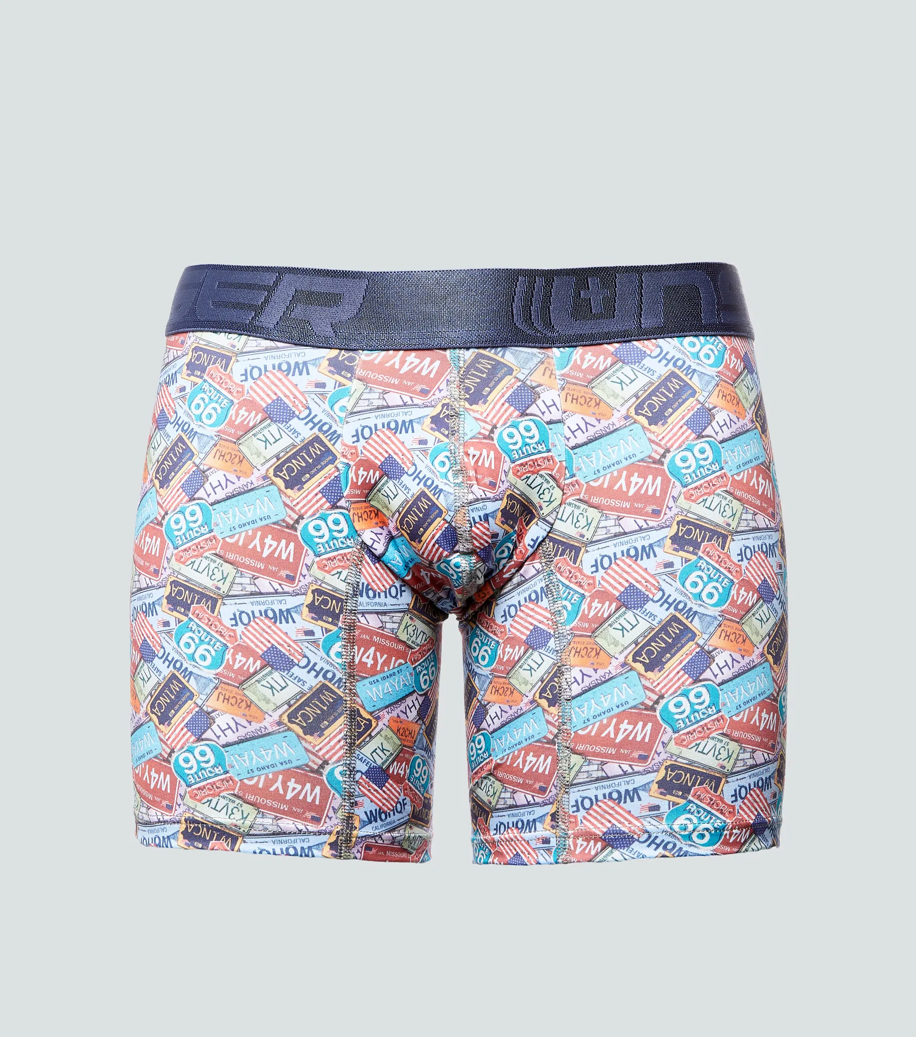 Boxer Para Hombre Estampado Con Elastico Marcado Unser 830809 AZ