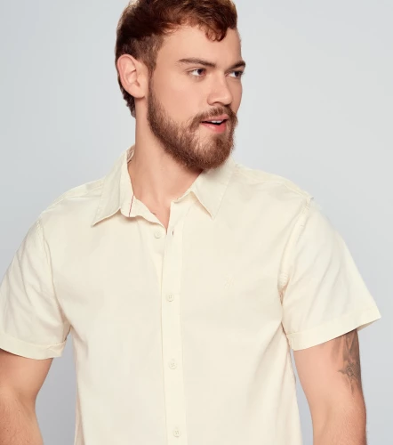 Camisa Para Hombre Molderia Comfort Unicolor UnserAR
