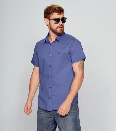 Camisa Para Hombre Molderia Comfort Unicolor UnserAZ