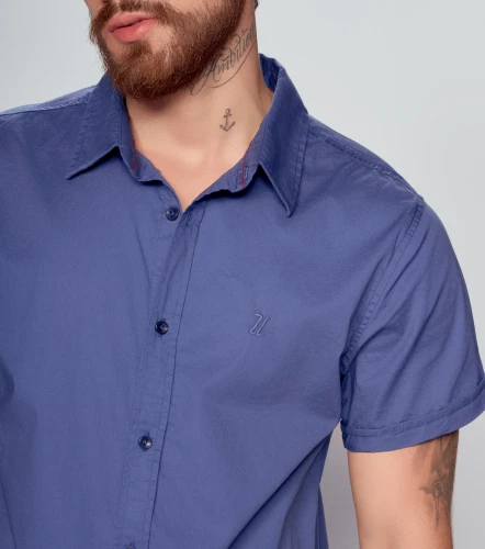 Camisa Para Hombre Molderia Comfort Unicolor UnserAZ