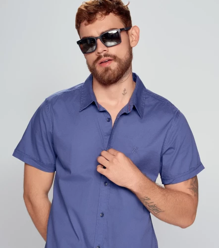 Camisa Para Hombre Molderia Comfort Unicolor UnserAZ