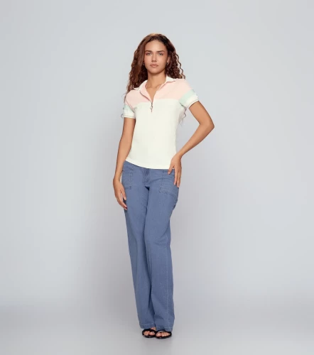 Polo Para Mujer Combinado Manga Corta DerekRS