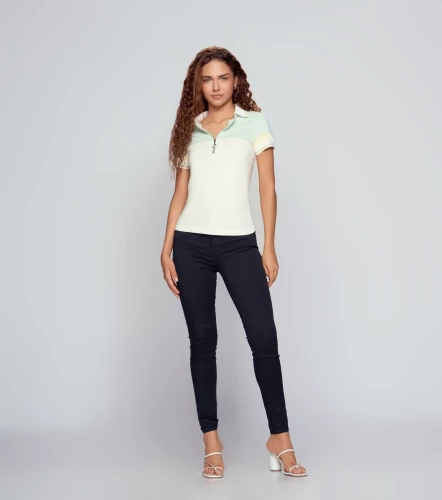 Polo Para Mujer Combinado Manga Corta DerekVJ