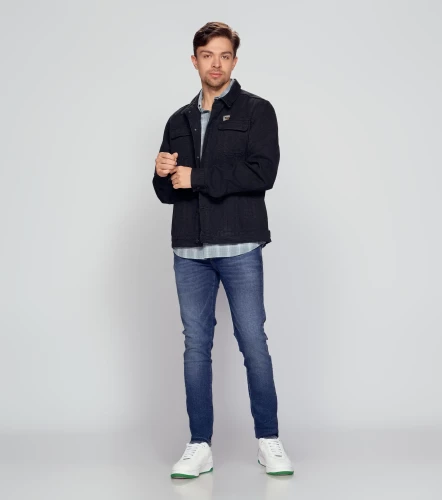 Chaqueta Para Hombre En Indigo Negro Con Proceso UnserNG