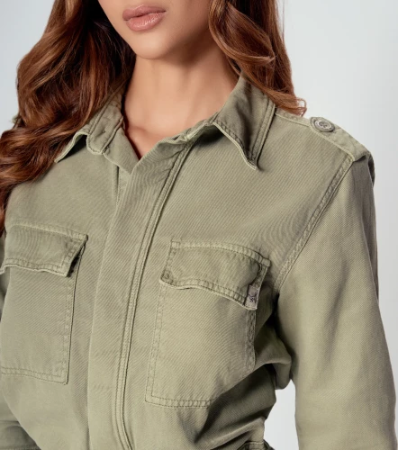 Fatima Enterizo Short Con Bolsillos Y Manga 3 4 UnserVD