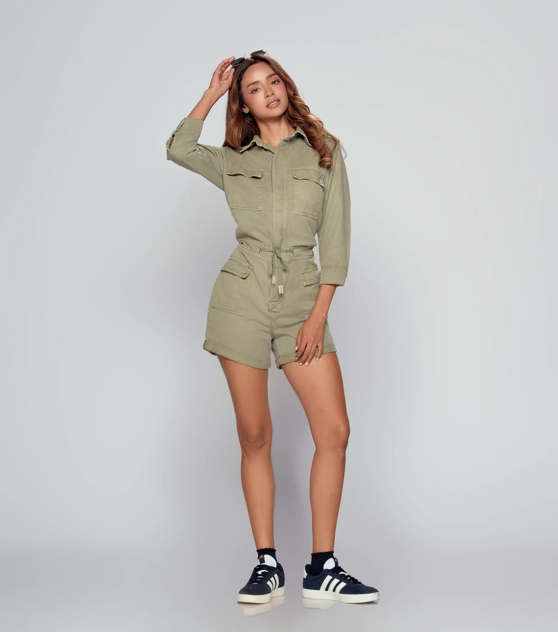 Fatima Enterizo Short Con Bolsillos Y Manga 3 4 Unser 831541 VD