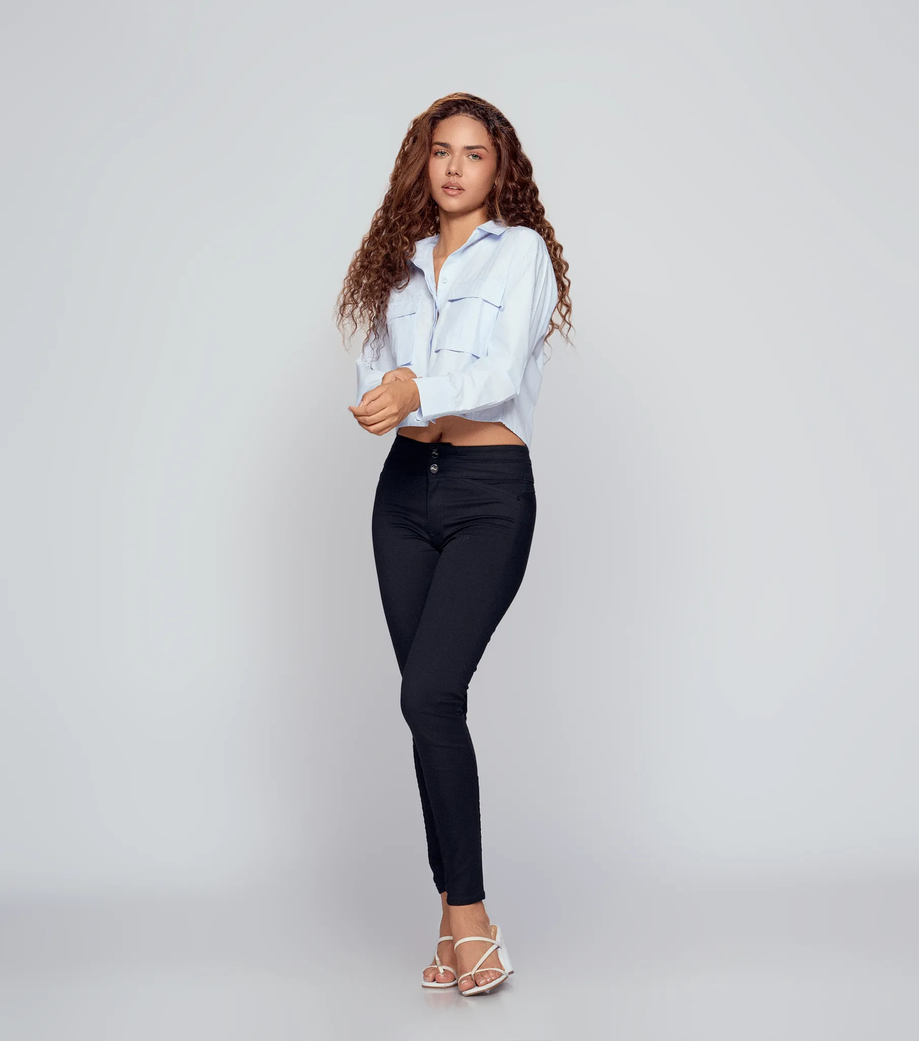 Blusa Camisera Manga Larga Para Mujer Con Bolsillos Derek 834358 AC