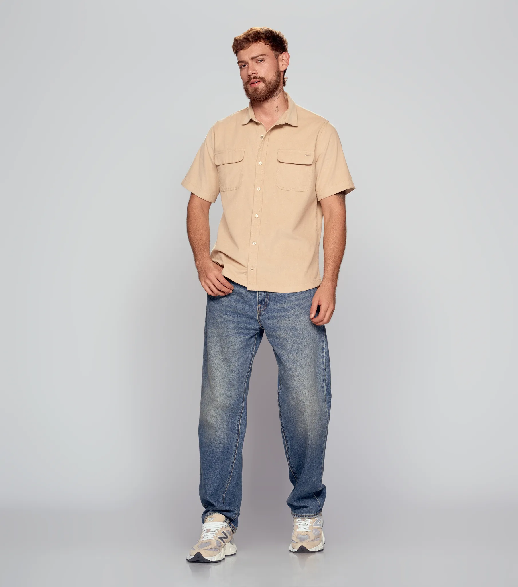 Renzo Camisa Slim Masculina Gas 835583 BG