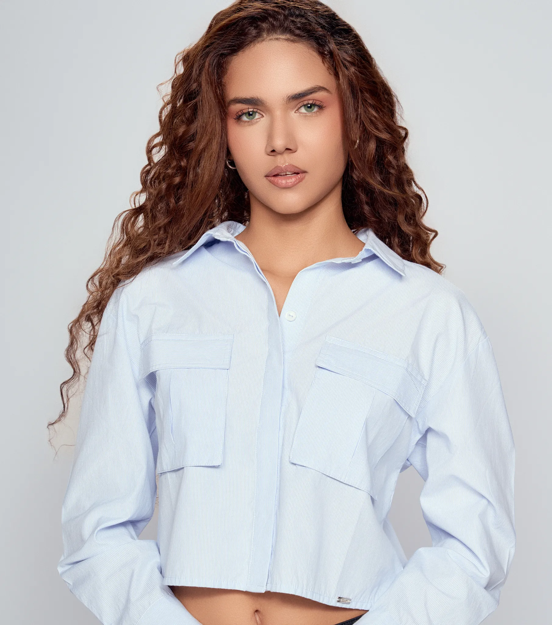 Blusa Camisera Manga Larga Para Mujer Con Bolsillos Derek 834358 AC
