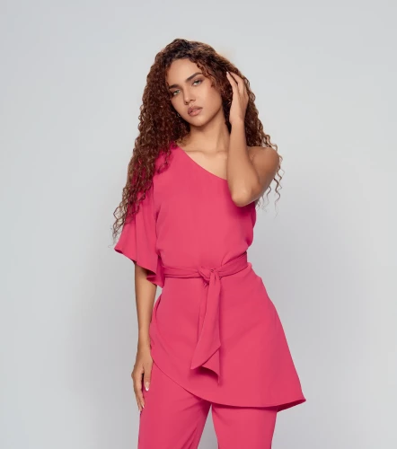 Blusa Para Mujer Medio Hombro Con Cinturon DerekFS