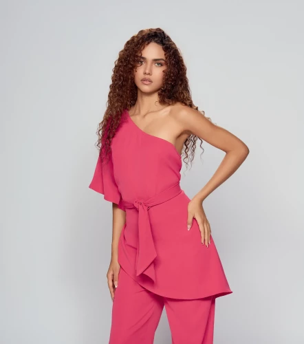 Blusa Para Mujer Medio Hombro Con Cinturon DerekFS