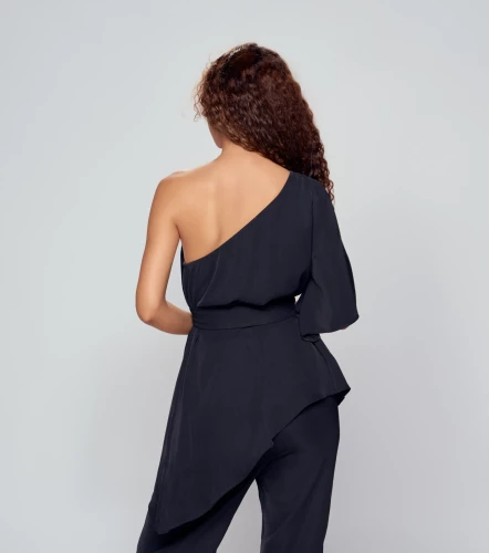 Blusa Para Mujer Medio Hombro Con Cinturon DerekNG