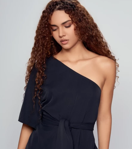 Blusa Para Mujer Medio Hombro Con Cinturon DerekNG