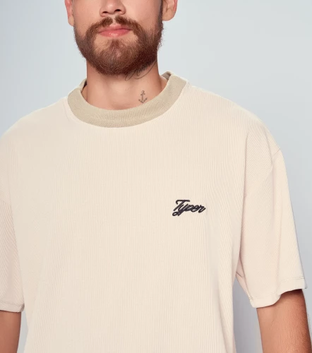 Borton T Shirt Cuello Tejido En Lineas TyperKQ