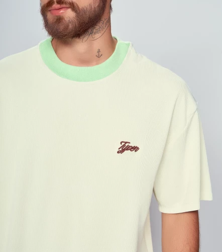 Borton T Shirt Cuello Tejido En Lineas TyperVC