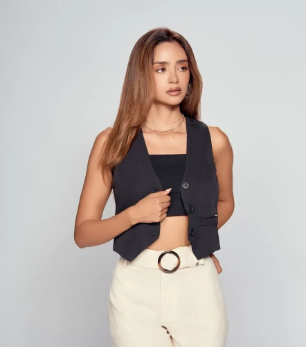 Chaleco Manga Sisa Con Botones En Delantero DerekNG