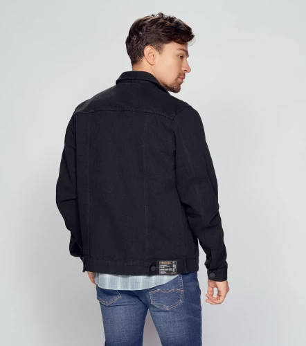 Chaqueta Para Hombre En Indigo Negro Con Proceso UnserNG