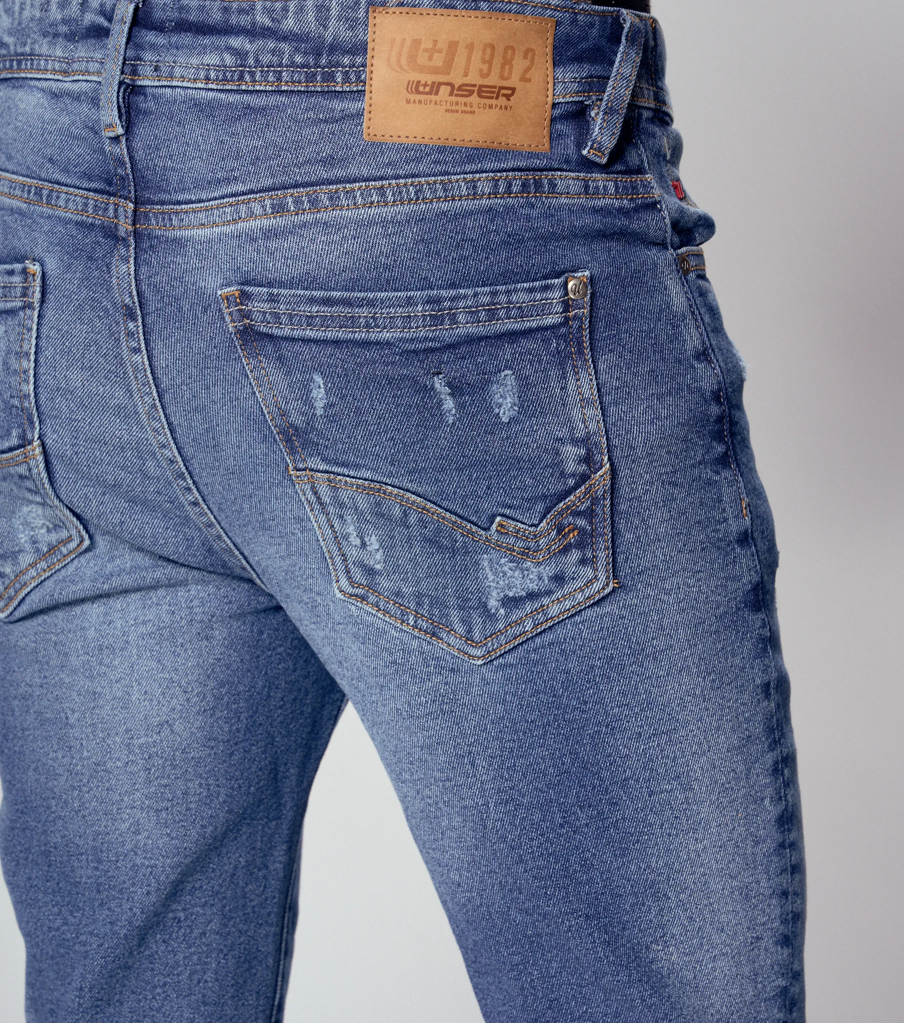 Iron Sair Jean Con Proceso Y Rotos Azul Unser 834236 AZ