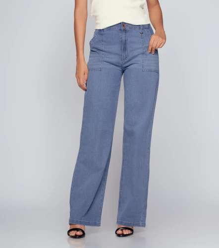 Jean Para Mujer Con Bolsillos Parche Barcelona Vanessa DerekAZ