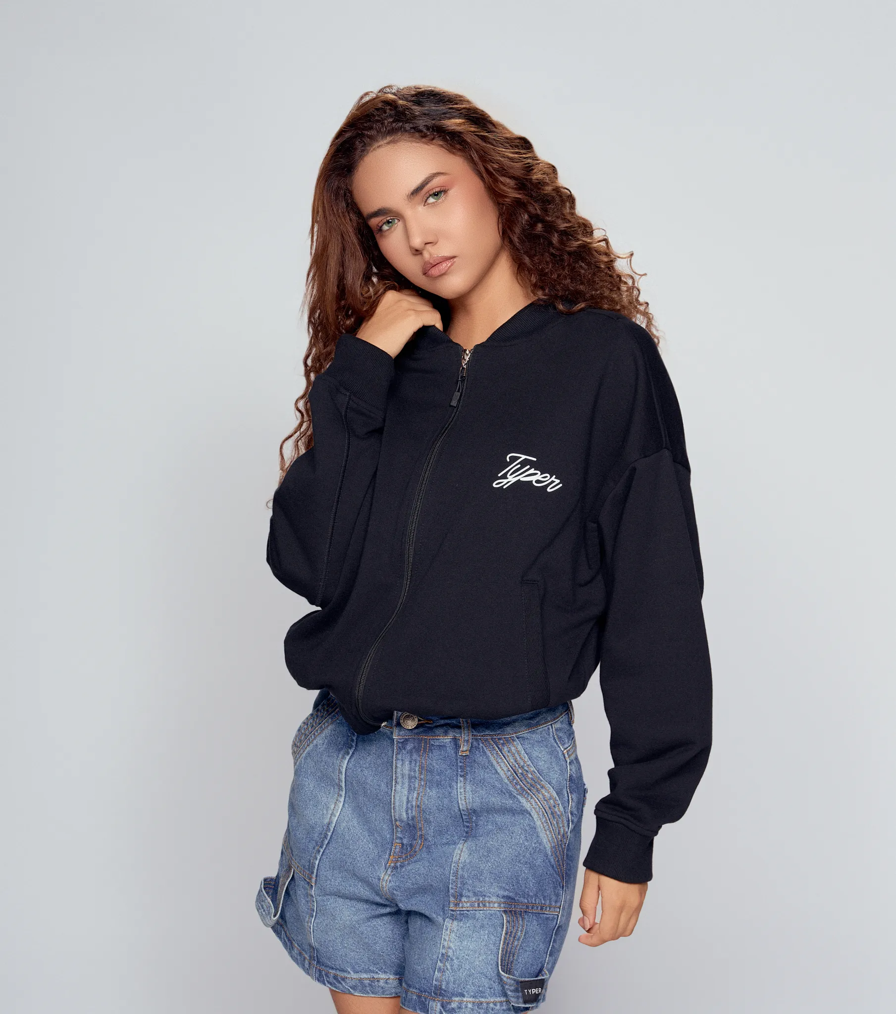Jesse Chaqueta Oversize Tipo Bomberg Estampada Con Tejidos TyperNG