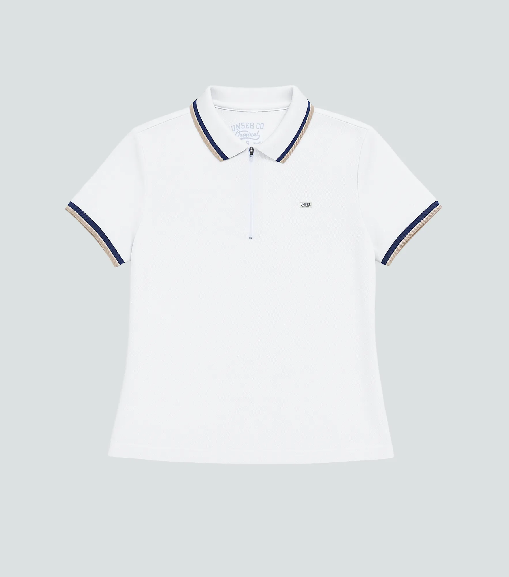 Mary Blusa Polo Con Cortes Cuello Y Punos Tejidos Unser 832675 BL