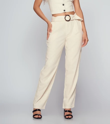 Pantalon Para Mujer En Lino Unicolor Anitta DerekKQ