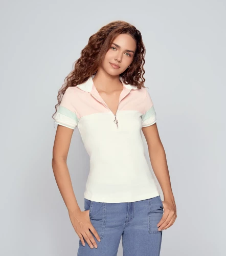 Polo Para Mujer Combinado Manga Corta DerekRS