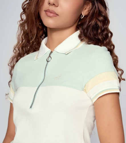 Polo Para Mujer Combinado Manga Corta DerekVJ