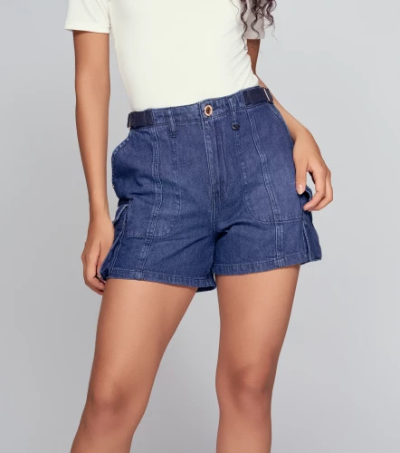 Short Para Mujer En Indigo Tipo Cargo Shannon DerekAZ