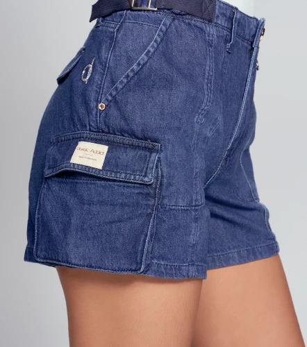 Short Para Mujer En Indigo Tipo Cargo Shannon DerekAZ