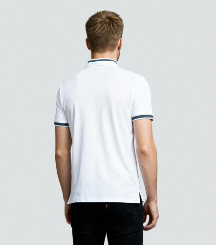 Slim Ivan Polo Unicolor Para Hombre Con Estampado En Delanero Y Cuello Neru UnserBL