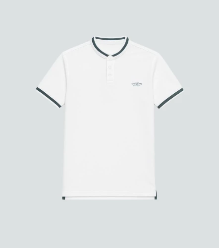 Slim Ivan Polo Unicolor Para Hombre Con Estampado En Delanero Y Cuello Neru UnserBL