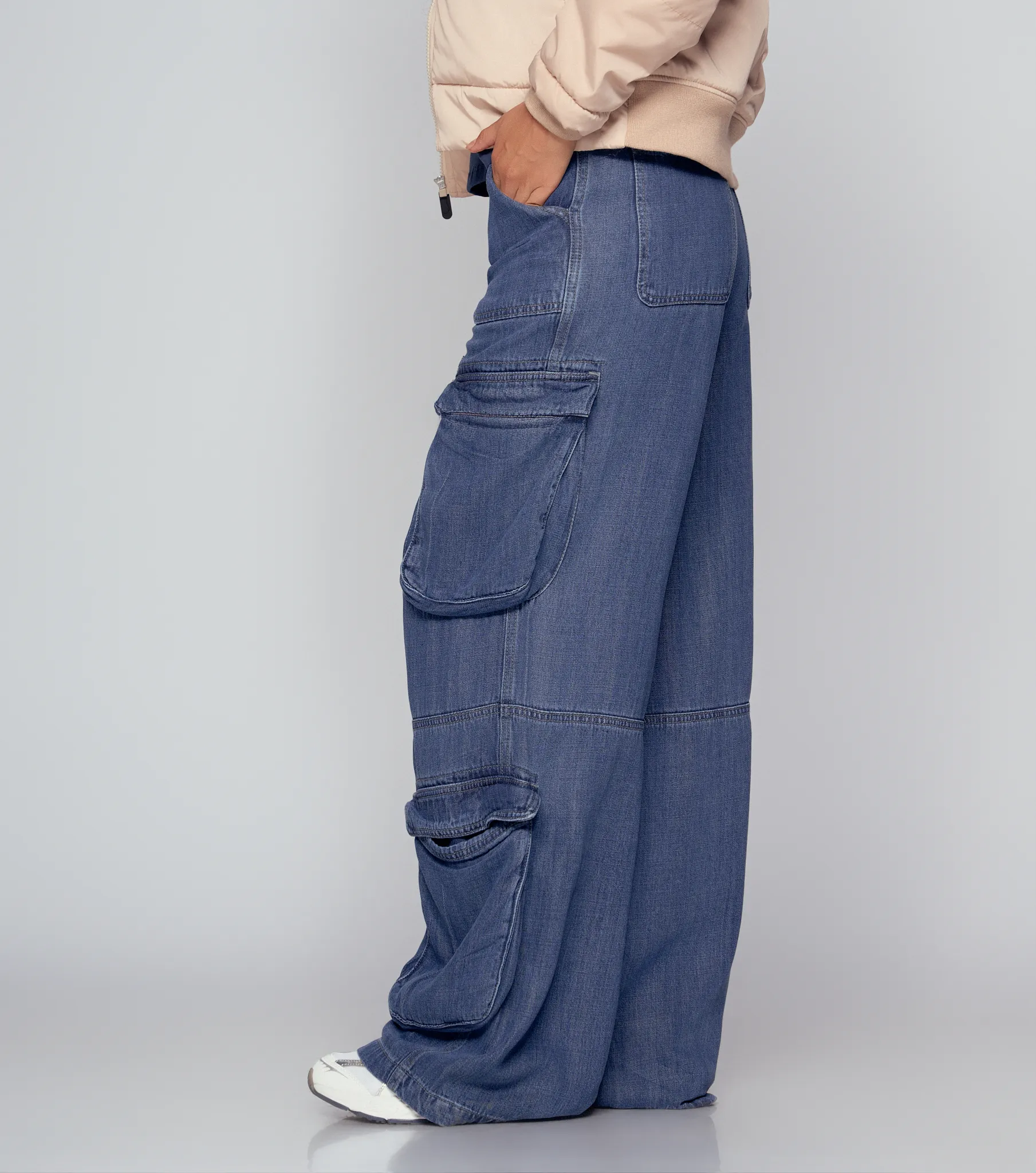 Star Luna Jean Cargo Con Proceso Y Bolsillos Unser 834256 AZ