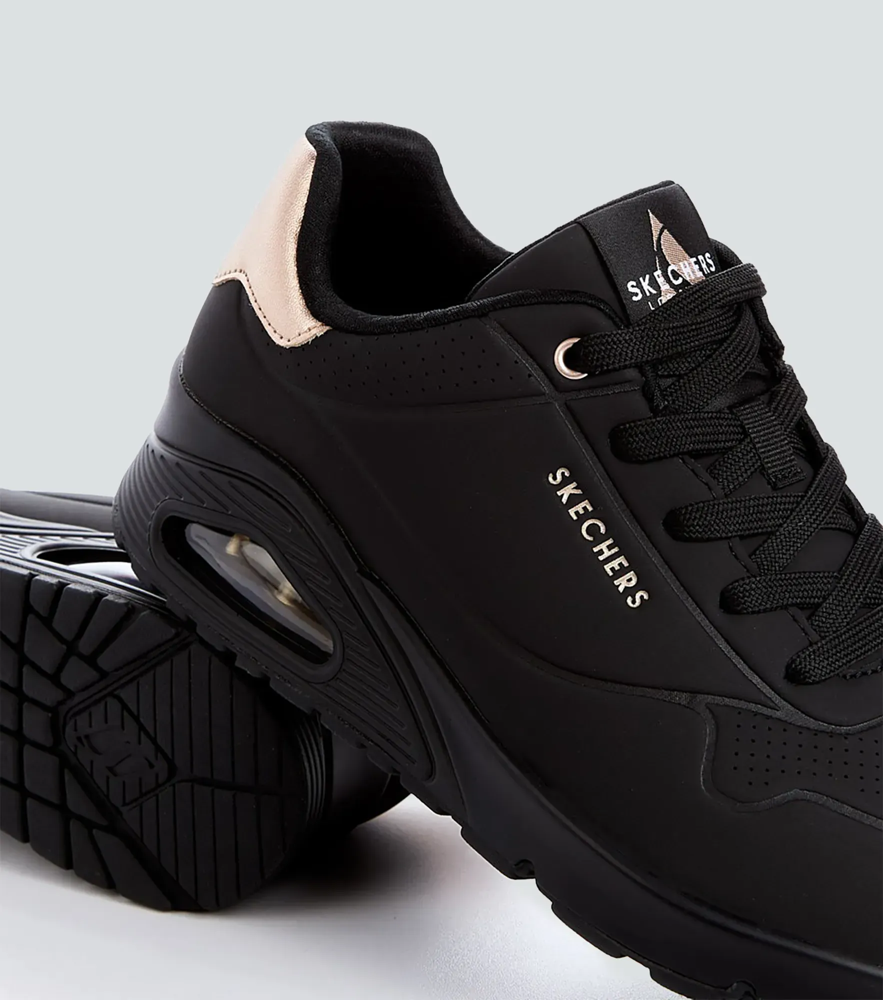 Tenis Skechers Duraleather Metallic Heel 127711 NG