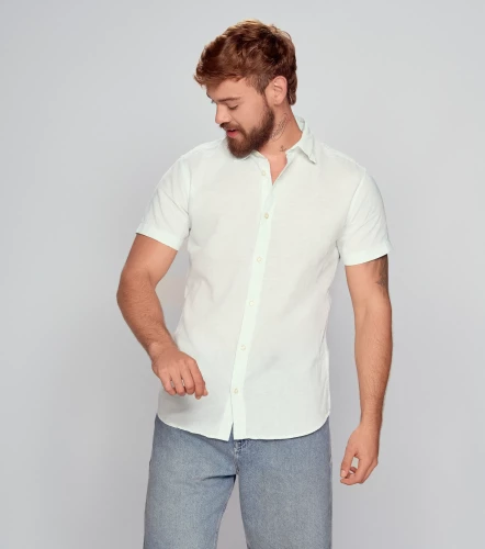 Camisa Jack And Jones Jjelinen Blend Shirt Ss SnAC