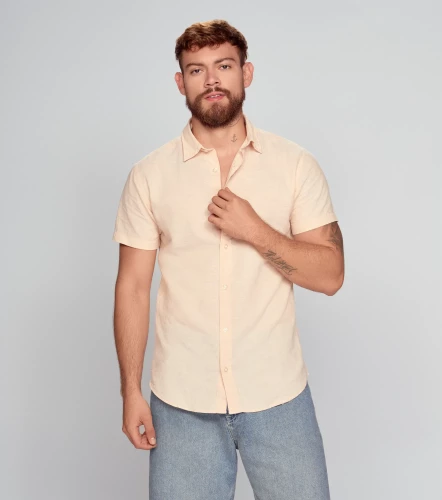Camisa Jack And Jones Jjelinen Blend Shirt Ss SnCB