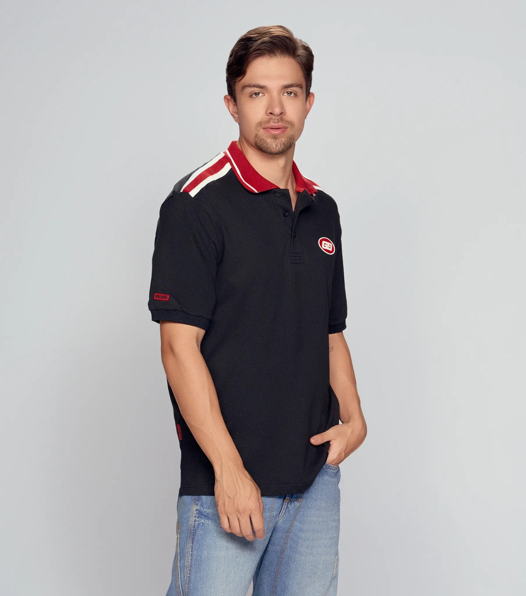 Rhett Polo Regular Masculina Groggy 834661 NG