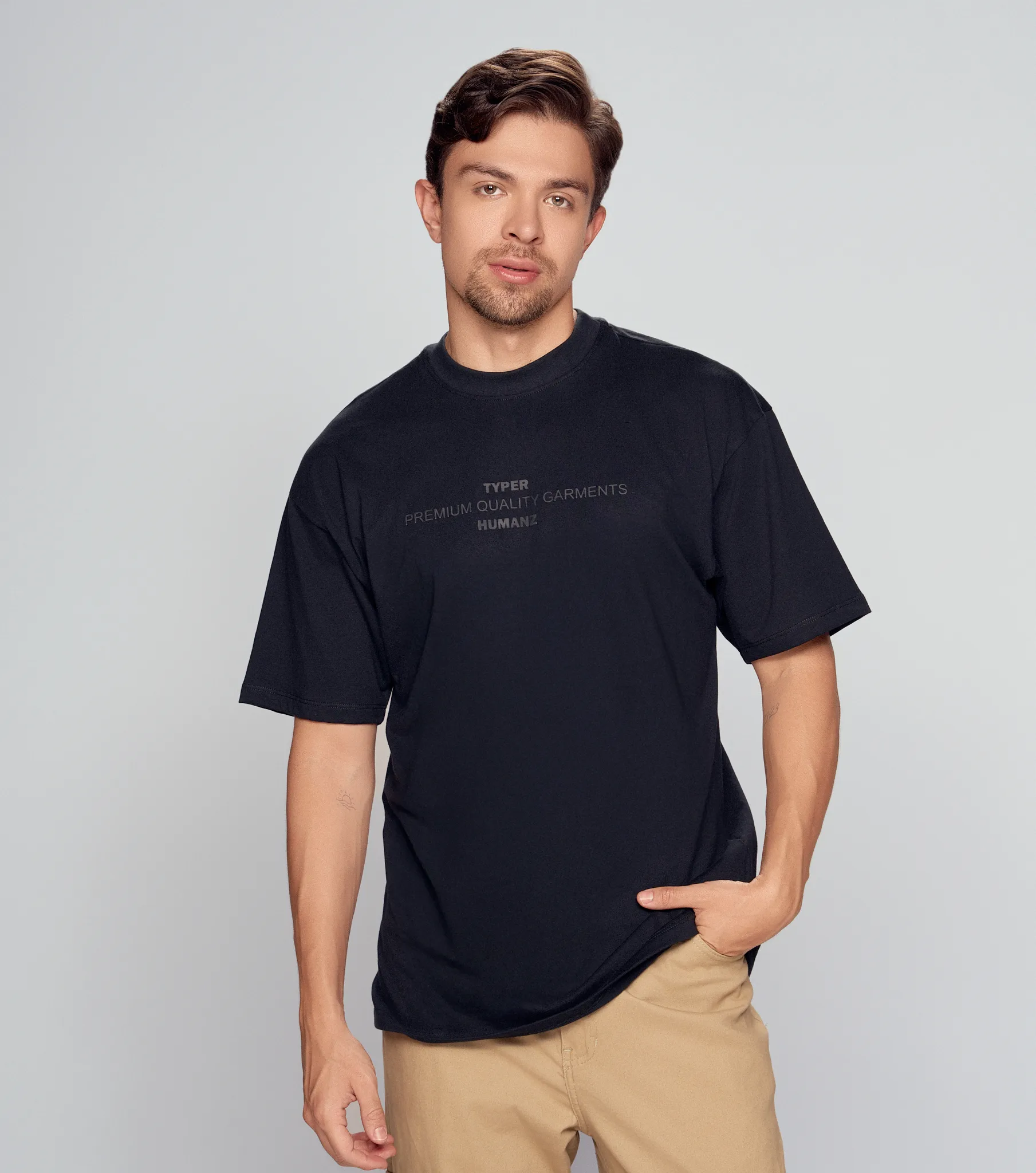 Teddy T Shirt Estampada Tono A Tono Slim TyperNG
