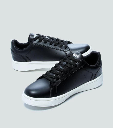 Javier Zapato Negro Casual Con Suela En Contraste UnserNG