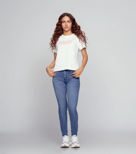 Lorain Blusa T Shirt Cuello Redondo Con Telovi Y Estampado UnserBL