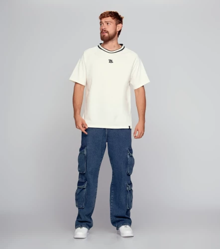 Niall T Shirt Oversise Bordada Con Cuello Tejido TyperAR