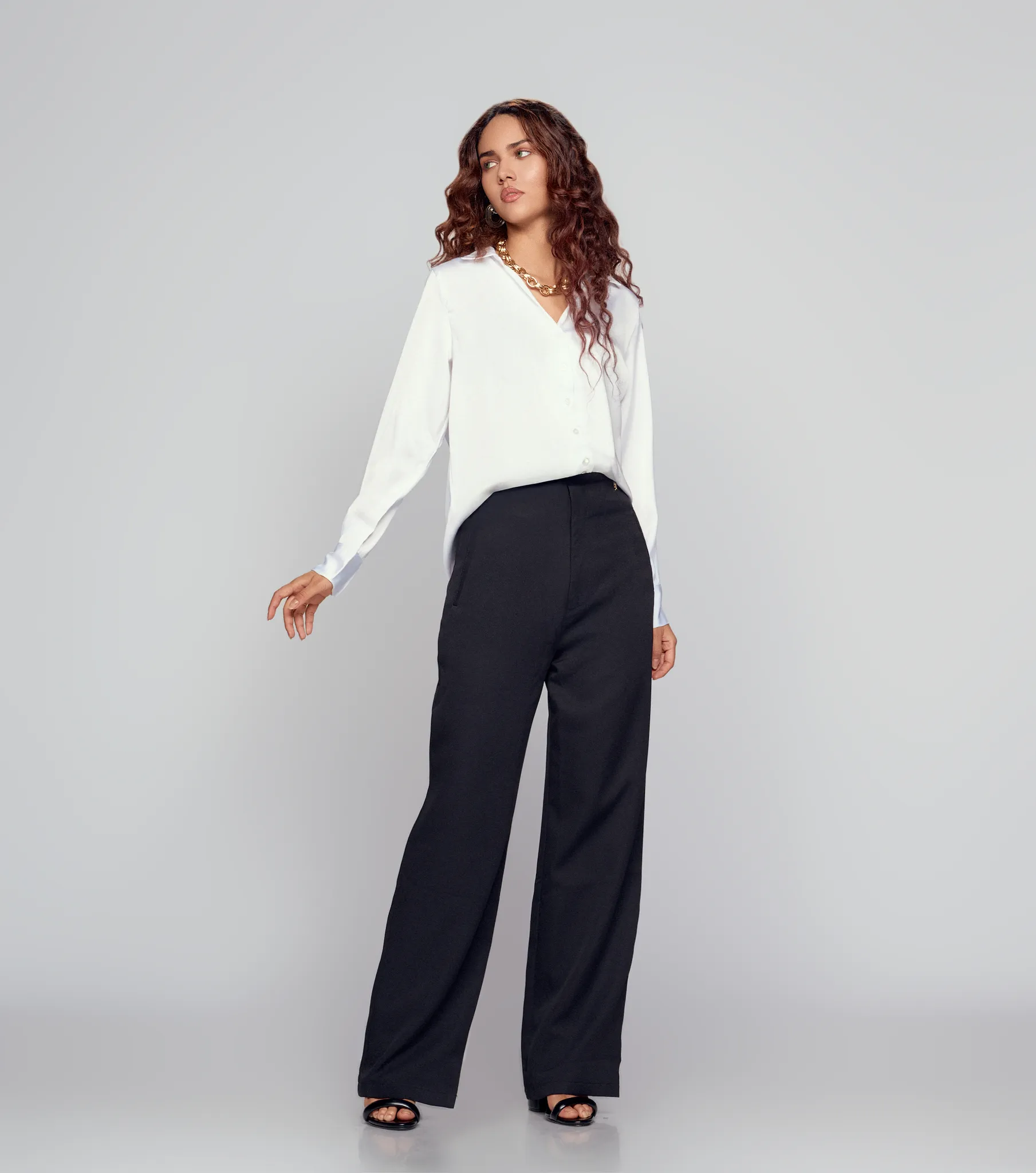 Blusa De Mujer Camisera Manga Larga Unicolor Derek 834199 AR
