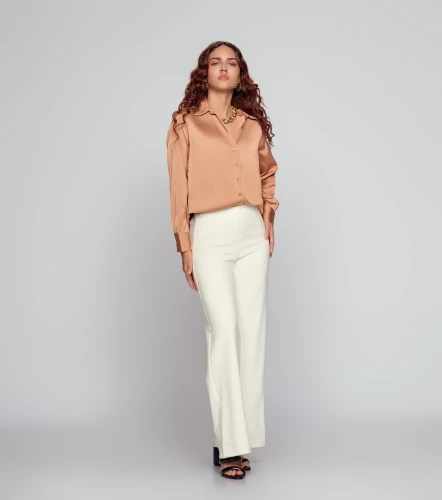 Blusa De Mujer Camisera Manga Larga Unicolor DerekKM