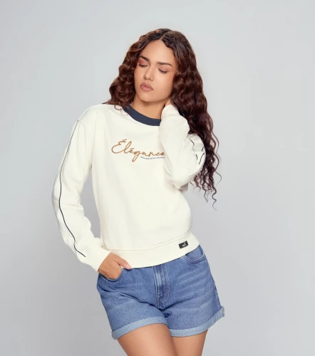 Astrid Buzo Con Bordado Delantero Y Vivo Contraste En Manga UnserAR