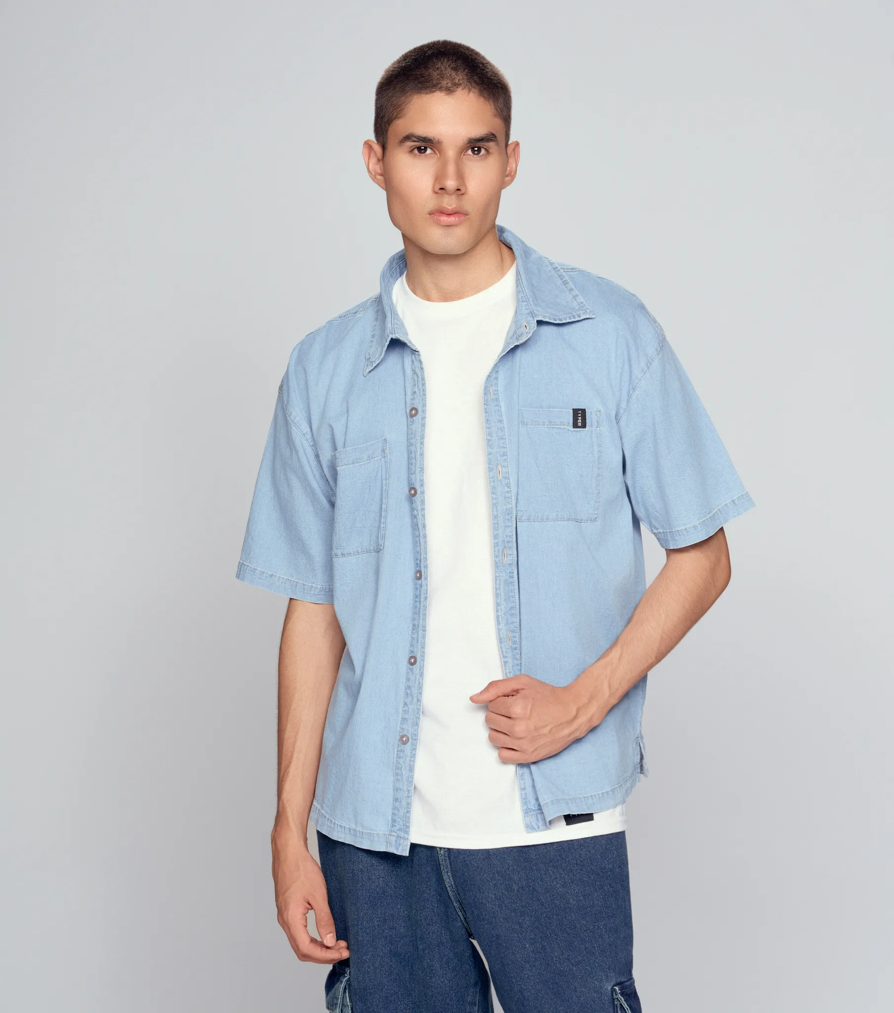 Austin Camisera Boxy En Chambray TyperAZ