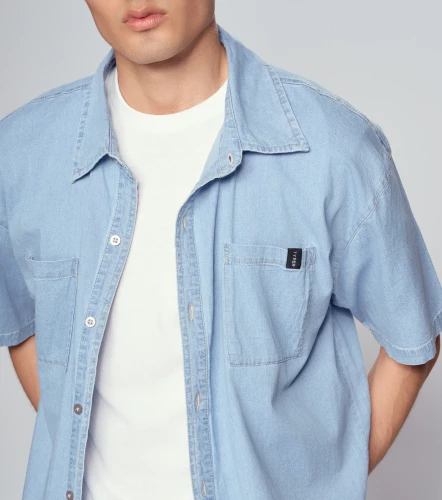 Austin Camisera Boxy En Chambray TyperAZ
