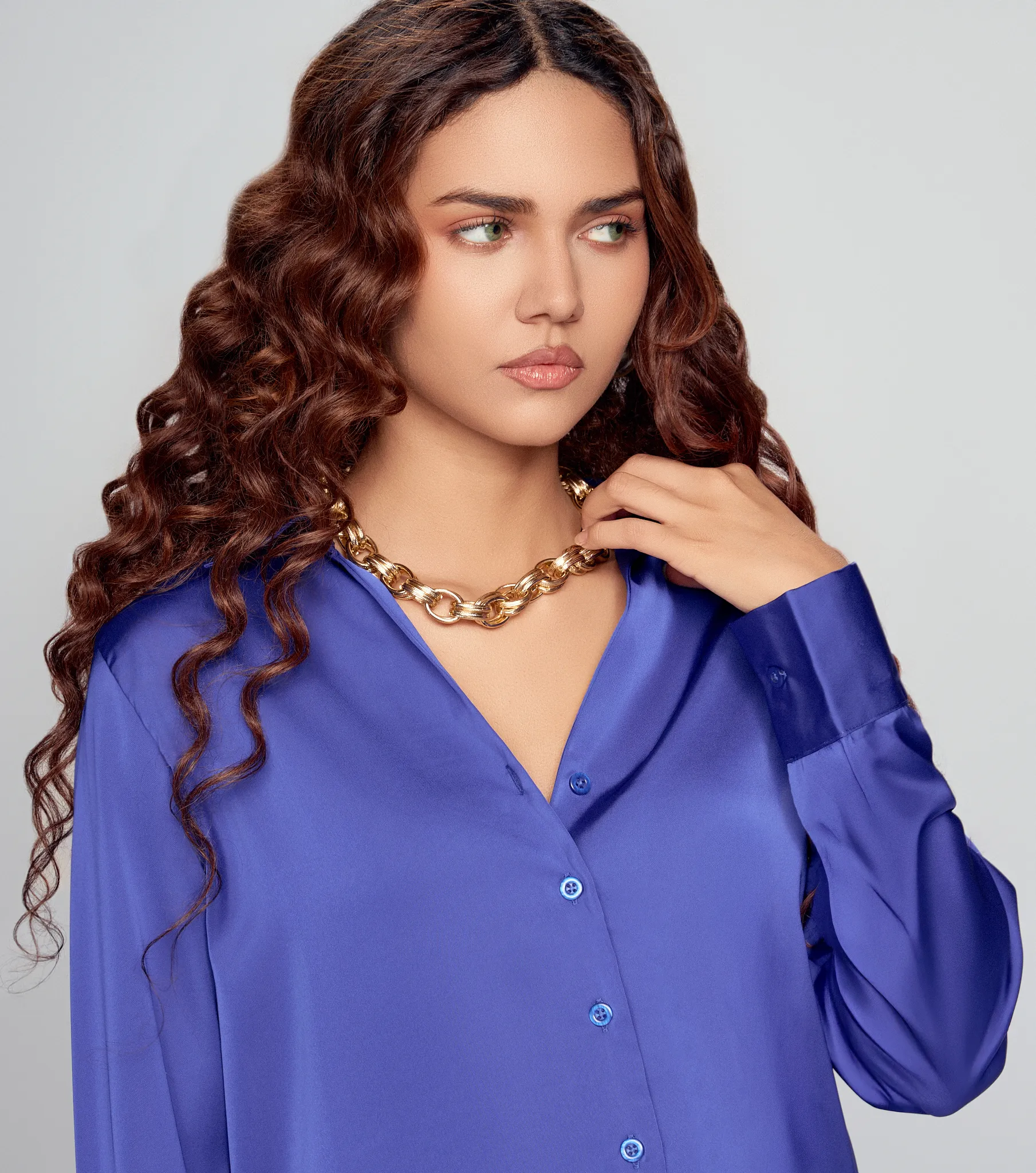 Blusa De Mujer Camisera Manga Larga Unicolor Derek 834199 AR