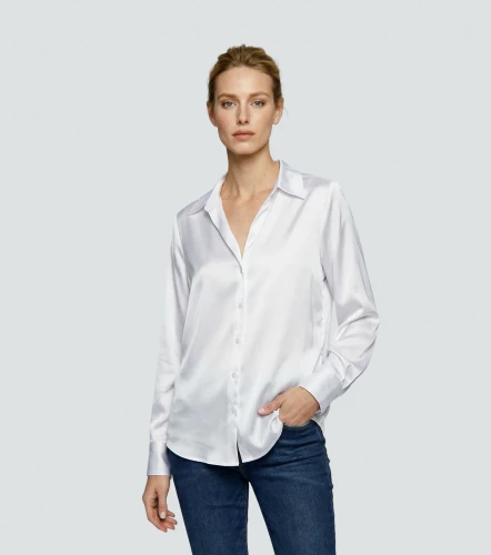 Blusa De Mujer Camisera Manga Larga Unicolor DerekBL